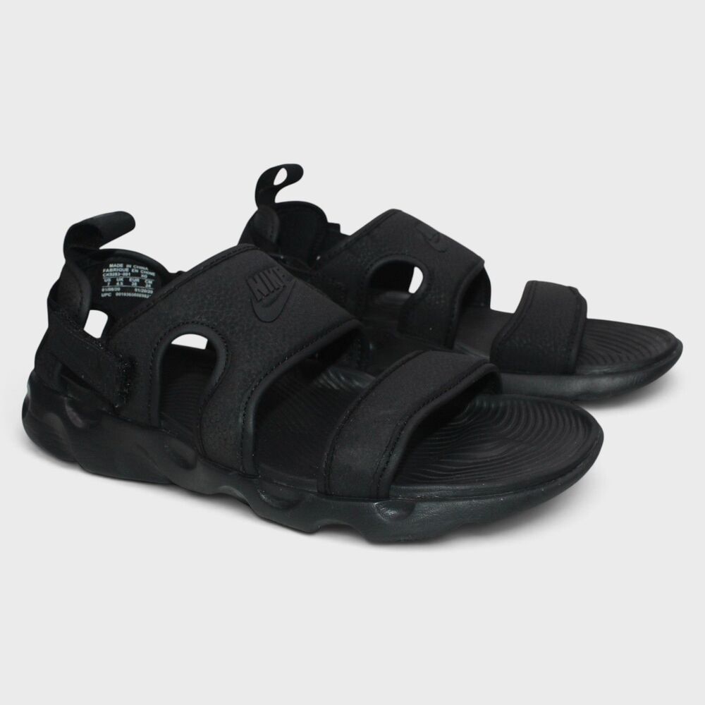 Nike Owaysis Sandals Women 7 Triple Black Adjustable Sport